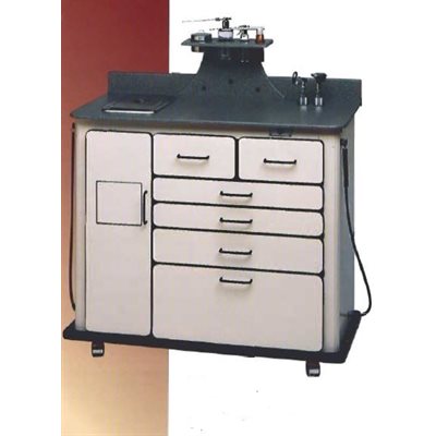 Alucobond DeLuxe Treatment Cabinet Metal Gray w / Charcoal Surface, Rechargeable WA Otoscopes